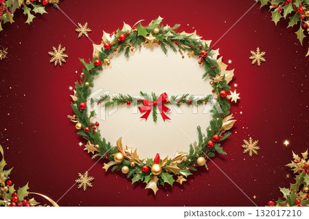 Gorgeously decorated Christmas wreath frame 132017210
