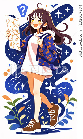 準備旅行的女孩 - 拼布 132017274