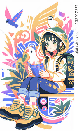 準備旅行的女孩 - 拼布 132017275