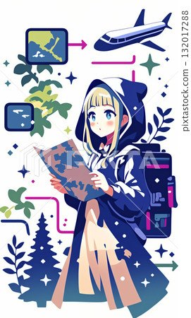 準備旅行的女孩 - 拼布 132017288
