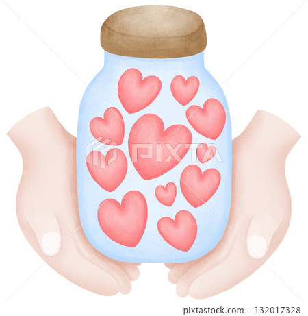 world kindness day people showing compassion watercolor art 132017328