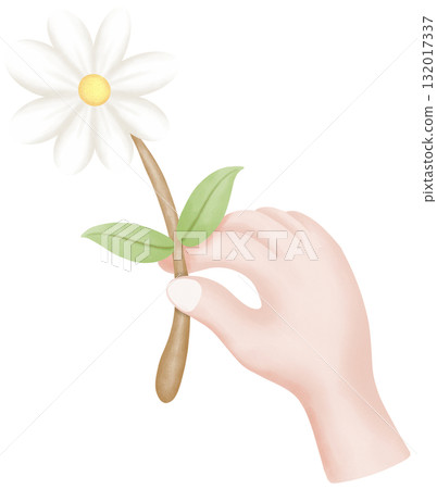 world kindness day Flower handle watercolor illustration 132017337