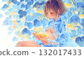 女孩休息水彩畫 132017433