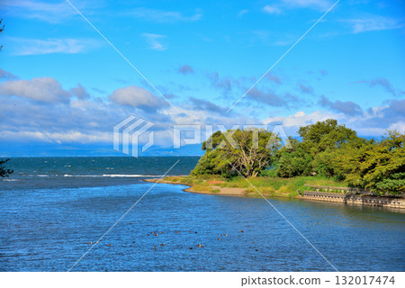 Shiga Prefecture: Maibara City, Amano River flowing into Lake Biwa 132017474