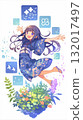 微笑的女孩拼湊而成 132017497