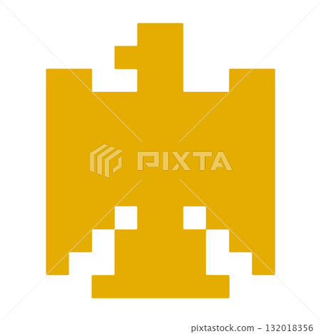 Pixel art eagle in retro 8-bit game style. Cute digital bird illustration for video games, apps 132018356