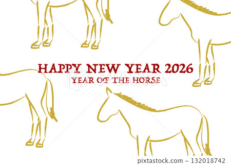 2026 Year of the Horse New Year's Card (Horse Design) 2026 Year of the Horse New Year's Card (Horse Design) 132018742