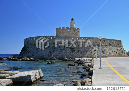 View of Palace of the Grand Master of the Knights of Rhodes in Greece. View of Palace of the Grand Master of the Knights of Rhodes in Greece. 132018751