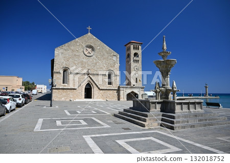 View of Palace of the Grand Master of the Knights of Rhodes in Greece. 132018752