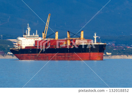 Container ship, evening light 132018852