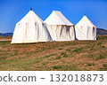 Three tents under the blue sky 132018873