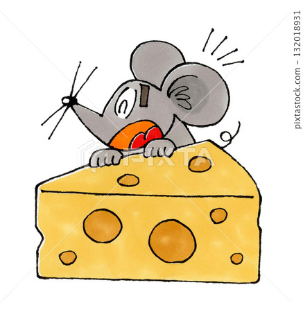 Cheese and mouse character 132018931