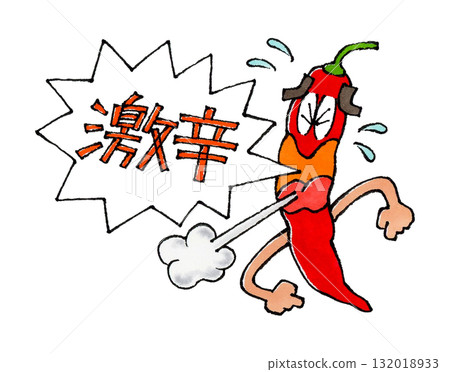 一個辣椒人物喊著“超級辣” 一個辣椒人物喊著“超級辣” 132018933