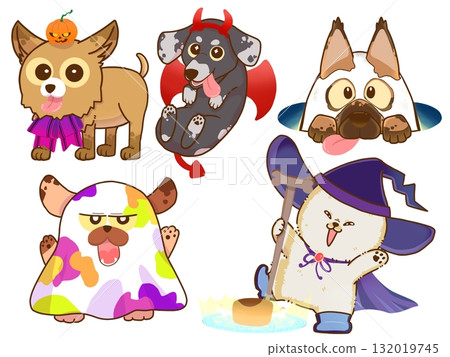 Dogs dressed up for Halloween 132019745