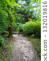 Hiking trail through the Nakasendo between Magome and Tsumago, Japan 132019816