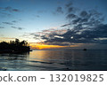 Sunset on Lia beach, Waleakodi Island, Togian archipelago, Sulawesi, Indonesia 132019825
