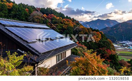 安裝了太陽能電池板的住宅屋頂(AI 生成的圖像) 安裝了太陽能電池板的住宅屋頂(AI 生成的圖像) 132019858