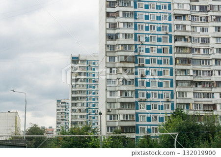 Typical Soviet Panel Apartment Building in Moscow Suburbs Typical Soviet Panel Apartment Building in Moscow Suburbs 132019900