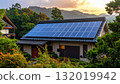 安裝了太陽能電池板的住宅屋頂（AI 生成的圖像） 132019942