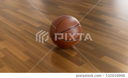 籃球在地板上滾動 132019998