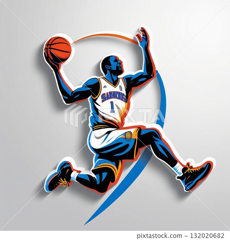 Basketball player logo, icon 132020682