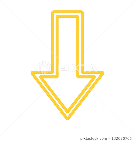 Bright yellow arrow icon, yellow arrow mark for warning, positive and eye-catching yellow direction sign Bright yellow arrow icon, yellow arrow mark for warning, positive and eye-catching yellow direction sign 132020765