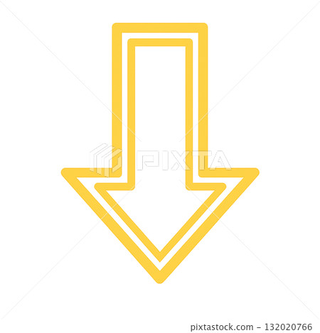 Bright yellow arrow icon, yellow arrow mark for warning, positive and eye-catching yellow direction sign Bright yellow arrow icon, yellow arrow mark for warning, positive and eye-catching yellow direction sign 132020766