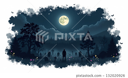 A Halloween themed scene set at night A Halloween themed scene set at night 132020926