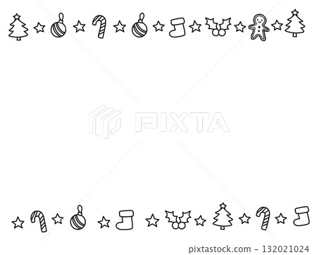 Cute hand drawn top and bottom Christmas frames 132021024