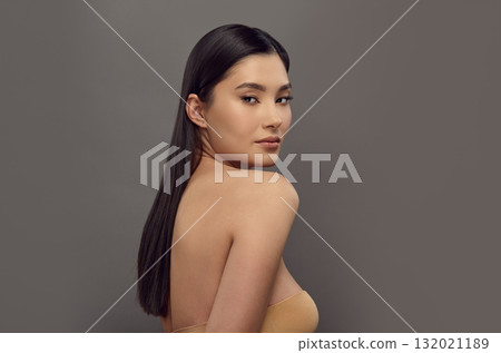 Closeup portrait of young woman with healthy skin. Closeup portrait of young woman with healthy skin. 132021189