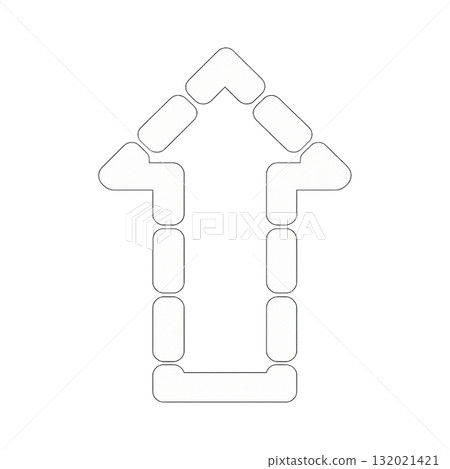 Simple white arrow icon, luminous white arrow mark, bright and clean arrow design material 132021421