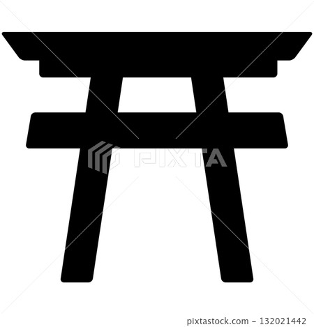 鳥居圖標，向量插圖。 132021442