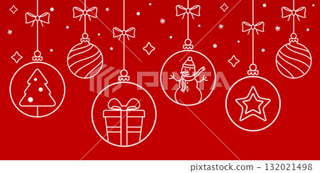 Decorative vector background with Christmas and New Year decoration. Merry Christmas and Happy New Year banner. Decorative vector background with Christmas and New Year decoration. Merry Christmas and Happy New Year banner. 132021498