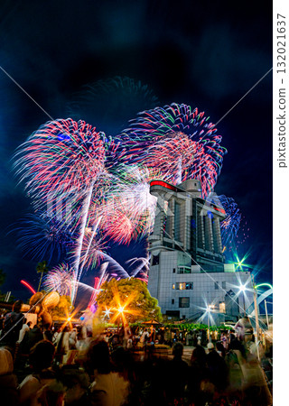 Nagoya Port Building and fireworks 132021637
