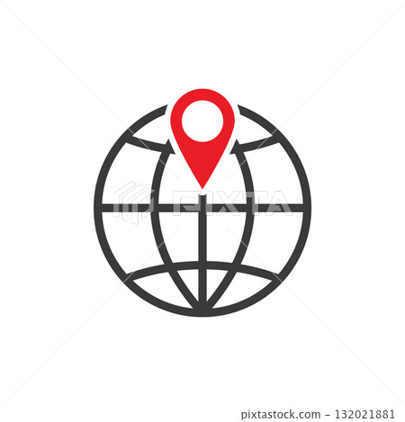 Location poin globe icon Location poin globe icon 132021881