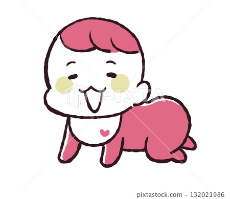 Illustration of a baby crawling 132021986