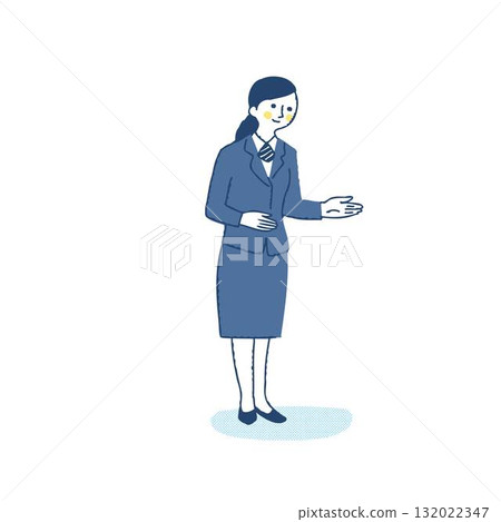 A lady in a suit to show guidance 132022347