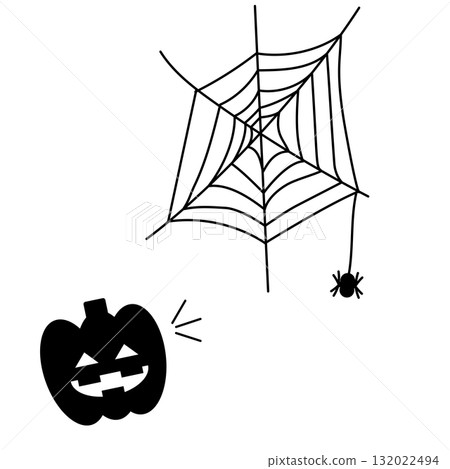 萬聖節南瓜與蜘蛛網 132022494