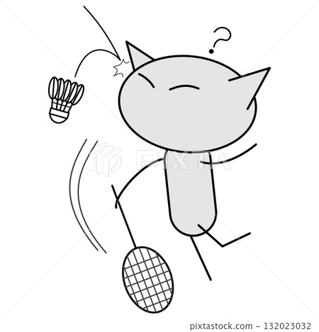 Badminton! A cat swinging and missing Badminton! A cat swinging and missing 132023032