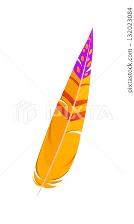 Barranquilla Colombian carnival holiday yellow feather. Colombia ethnic celebration item, Caribbean Barranquilla folk festival vector parrot feather. Latin American holiday accessory or decoration Barranquilla Colombian carnival holiday yellow feather. Colombia ethnic celebration item, Caribbean Barranquilla folk festival vector parrot feather. Latin American holiday accessory or decoration 132023084