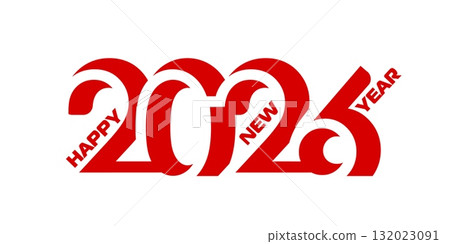 Happy 2026 New Year number icon or emblem. New Year celebration number red graphic vector icon, winter holiday festive lettering emblem. 2026 year calendar date sign or typography symbol Happy 2026 New Year number icon or emblem. New Year celebration number red graphic vector icon, winter holiday festive lettering emblem. 2026 year calendar date sign or typography symbol 132023091
