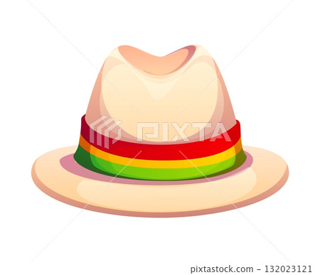 Barranquilla Colombia carnival holiday hat. Latin American carnival costume element, Caribbean folk celebration isolated vector clothing accessory. Barranquilla Colombian festival headwear hat Barranquilla Colombia carnival holiday hat. Latin American carnival costume element, Caribbean folk celebration isolated vector clothing accessory. Barranquilla Colombian festival headwear hat 132023121