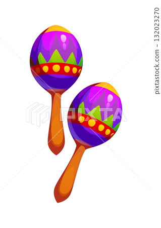 Barranquilla Colombia carnival holiday maracas. Colombia ethnic festival object, Colombian Barranquilla holiday vector music instrument. Latin American carnival or Caribbean folk celebration item Barranquilla Colombia carnival holiday maracas. Colombia ethnic festival object, Colombian Barranquilla holiday vector music instrument. Latin American carnival or Caribbean folk celebration item 132023270