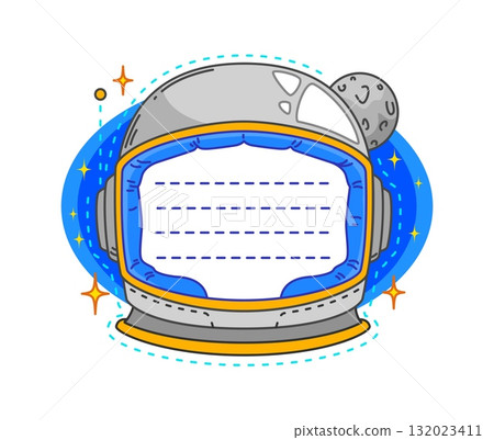 Space astronaut spacesuit helmet kids memo note frame. Blue sky scrapbook memo note, universe kids schedule vector frame. Cosmos child planner to do list label with spaceman helmet, moon and stars Space astronaut spacesuit helmet kids memo note frame. Blue sky scrapbook memo note, universe kids schedule vector frame. Cosmos child planner to do list label with spaceman helmet, moon and stars 132023411