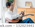 Male man who operates a smartphone 132023441