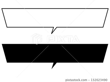 Set of speech bubble icons, line art and filled 132023490