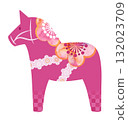 Dalarna Horse Plum Pattern Pink 132023709