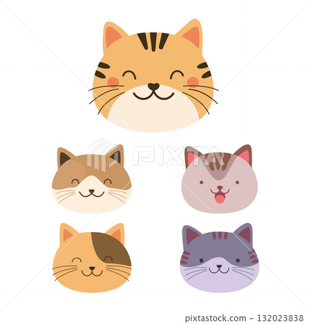 Adorable Cat Head Minimal Style 132023838