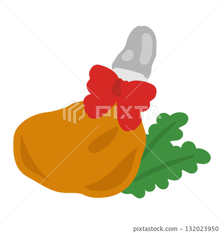 Roast chicken illustration Roast chicken illustration 132023950