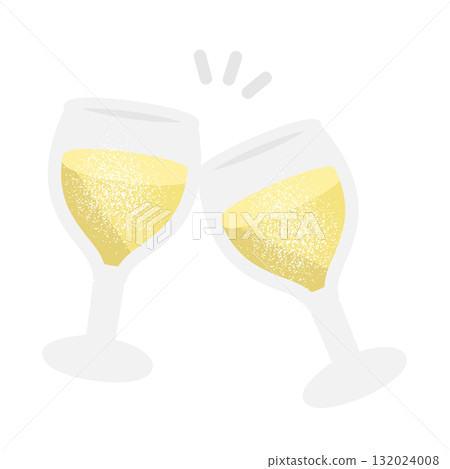 White wine glass illustration White wine glass illustration 132024008